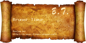 Bruner Timur névjegykártya